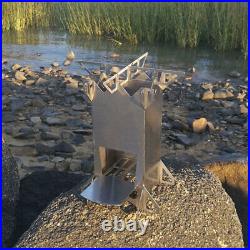 Outdoor Camping Portable Stainless Steel Folding Wood Burning Stove Firew ZK