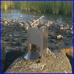 Outdoor Camping Portable Stainless Steel Folding Wood Burning Stove Firewoods