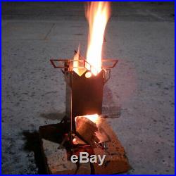 Outdoor Camping Portable Stainless Steel Folding Wood Burning Stove Firewoods