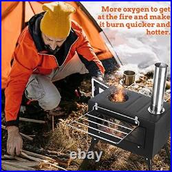 Outdoor Camping Stove Camp Tent Stove, Portable Wood Burning Stove with