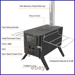 Outdoor Camping Stove Camp Tent Stove, Portable Wood Burning Stove with Chimney Outdoor Camping Stove Camp Tent Stove, Portable Wood Burning Stove with Chimney
