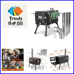 Outdoor Camping Stove, Portable Wood Burning Stove with Chimney Pipe for Tent Outdoor Camping Stove, Portable Wood Burning Stove with Chimney Pipe for Tent