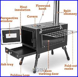 Outdoor Camping Stove, Portable Wood Burning Stove with Chimney Pipe for Tent Outdoor Camping Stove, Portable Wood Burning Stove with Chimney Pipe for Tent