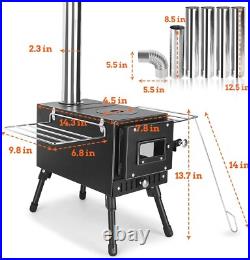 Outdoor Camping Stove, Portable Wood Burning Stove with Chimney Pipe for Tent Outdoor Camping Stove, Portable Wood Burning Stove with Chimney Pipe for Tent