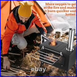 Outdoor Camping Stove, Portable Wood Burning Stove with Chimney Pipe for Tent Outdoor Camping Stove, Portable Wood Burning Stove with Chimney Pipe for Tent