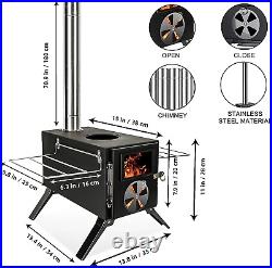Outdoor Camping Stove, Portable, Wood Burning, with Chimney Pipe, Spark-Proof Outdoor Camping Stove, Portable, Wood Burning, with Chimney Pipe, Spark-Proof