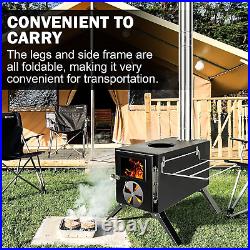 Outdoor Camping Stove, Portable, Wood Burning, with Chimney Pipe, Spark-Proof Outdoor Camping Stove, Portable, Wood Burning, with Chimney Pipe, Spark-Proof