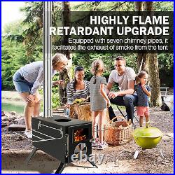 Outdoor Camping Stove, Portable, Wood Burning, with Chimney Pipe, Spark-Proof Outdoor Camping Stove, Portable, Wood Burning, with Chimney Pipe, Spark-Proof