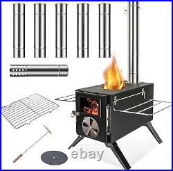 Outdoor Camping Stove, Portable, Wood Burning, with Chimney Pipe, Spark-Proof Outdoor Camping Stove, Portable, Wood Burning, with Chimney Pipe, Spark-Proof