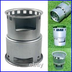 Outdoor Camping Wood Burning Stove Portable Foldable Stainless Steel Picnic