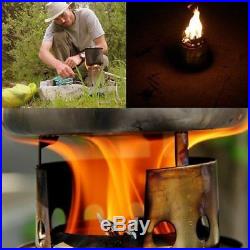 Outdoor Camping Wood-burning Stove Backpacking Portable Survival BBQ Panic Stove