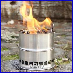 Outdoor Camping Wood-burning Stove Backpacking Portable Survival BBQ Panic Stove