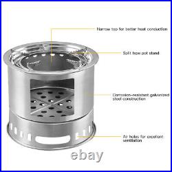 Outdoor Charcoal Burning Stove Portable Camping Wood BBQ Cooking Bur-ner N5N6