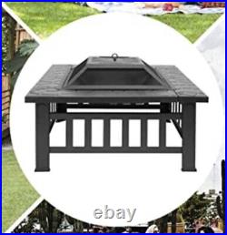 Outdoor Charcoal Wood Burning Charcoal Fire Pit Backyard Deck Garden BBQ Stove