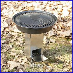 Outdoor Collapsible Wood Burning Stainless Steel Rocket Stove Backpacking A5J9