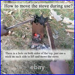 Outdoor Collapsible Wood Burning Stainless Steel Rocket Stove Backpacking Camp