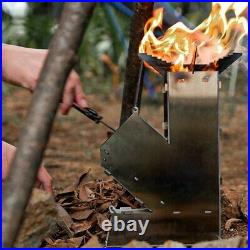 Outdoor Collapsible Wood Burning Stove Detachable Portable Stainless Steel