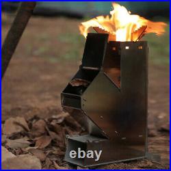 Outdoor Collapsible Wood Burning Stove Detachable Portable Stainless Steel C6W0