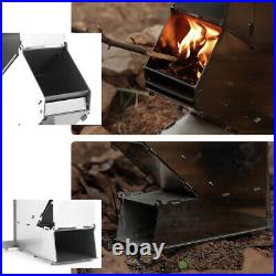 Outdoor Collapsible Wood Burning Stove Detachable Portable Stainless Steel D4Q4