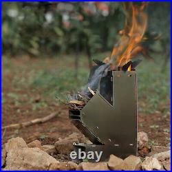 Outdoor Collapsible Wood Burning Stove Detachable Portable Stainless Steel M5G4