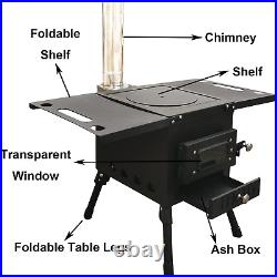 Outdoor Foldable Camping Stove Camp Tent Stove, Portable Wood Burning Stove with Outdoor Foldable Camping Stove Camp Tent Stove, Portable Wood Burning Stove with