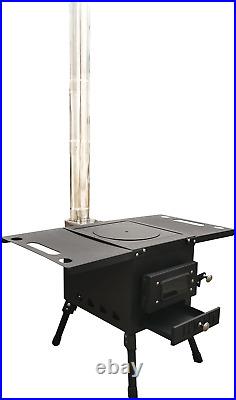 Outdoor Foldable Camping Stove Camp Tent Stove, Portable Wood Burning Stove with Outdoor Foldable Camping Stove Camp Tent Stove, Portable Wood Burning Stove with