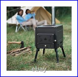 Outdoor Foldable Camping Stove Wood, Portable Wood Burning Stove with Chimney Outdoor Foldable Camping Stove Wood, Portable Wood Burning Stove with Chimney