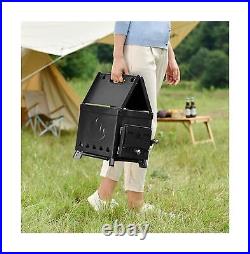 Outdoor Foldable Camping Stove Wood, Portable Wood Burning Stove with Chimney Outdoor Foldable Camping Stove Wood, Portable Wood Burning Stove with Chimney