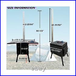 Outdoor Foldable Camping Stove Wood, Portable Wood Burning Stove with Chimney Outdoor Foldable Camping Stove Wood, Portable Wood Burning Stove with Chimney