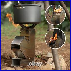 Outdoor Picnic BBQ Collapsible Wood Burning Stove Foldable Rocket Camping Stove