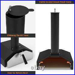 Outdoor Pizza Oven for Wood Burning Stove Grill Top with Stone 14 in Easy to Use