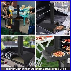 Outdoor Pizza Oven for Wood Burning Stove Grill Top with Stone 14 in Easy to Use