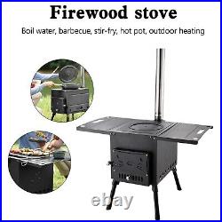 Outdoor Portable Camping Wood Stove Picnic Cook Folding Heating Wood Burning A6