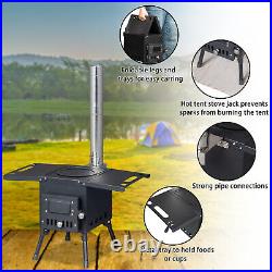 Outdoor Portable Camping Wood Stove Picnic Cook Folding Heating Wood Burning New