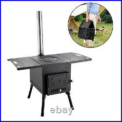 Outdoor Portable Camping Wood Stove Picnic Cook Folding Heating Wood Burning RL