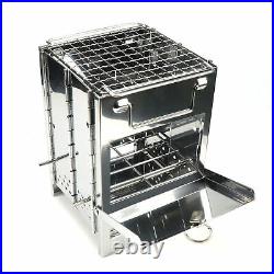 Outdoor Portable Camping Wood-burning Stove Backpacking Survival BBQ Pani= L2R7