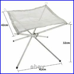 Outdoor Portable Fire Pit Camping Wood Burning Foldable Mest Fire Stand Frame