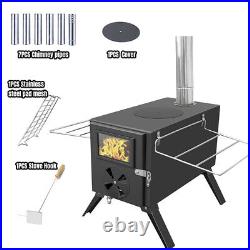 Outdoor Portable Tent Stove Wood Burning for Camping Heating and Cooking U4J6