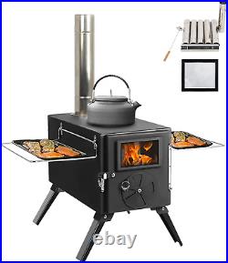 Outdoor Portable Wood Burning Stove, Heating Burner Stove for Tent, Camping, Ice