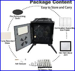 Outdoor Portable Wood Burning Stove, Heating Burner Stove for Tent, Camping, Ice