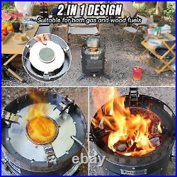 Outdoor Rocket Stove Camping Gas Wood Burning Stove Garden Cooking Picnic Stove