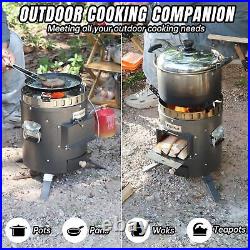 Outdoor Rocket Stove Camping Gas Wood Burning Stove Garden Cooking Picnic Stove