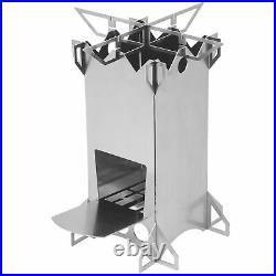 Outdoor Stainless Steel Foldable Wood Burning Stove Equipment for Hiking Camping