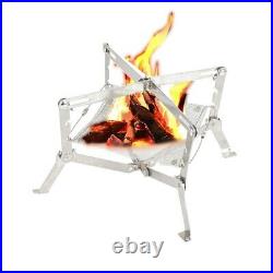 Outdoor Stainless Steel Folding Mini Camping Wood Burning Stove Portable Hiking