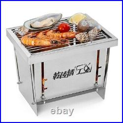 Outdoor Stainless Steel Grill Portable Wood Burning Camping Stove Folding Bbq SN