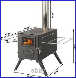 Outdoor Tent Camping Stove, Portable Wood Burning Stove for Tent, Heating Burner