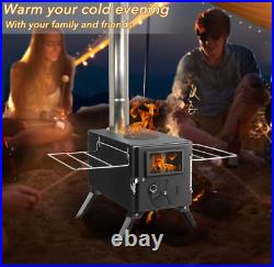 Outdoor Tent Camping Stove, Portable Wood Burning Stove for Tent, Ice-fishing