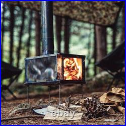 Outdoor Ultralight Titanium Wood Burning Stove with Pipe Folding
