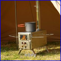Outdoor Wood Burning Camping Stove Survival Grill Portable Cooking for Bell Tent