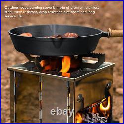 Outdoor Wood Burning Stove Camping Wood Stove Foldable Stainless Steel For